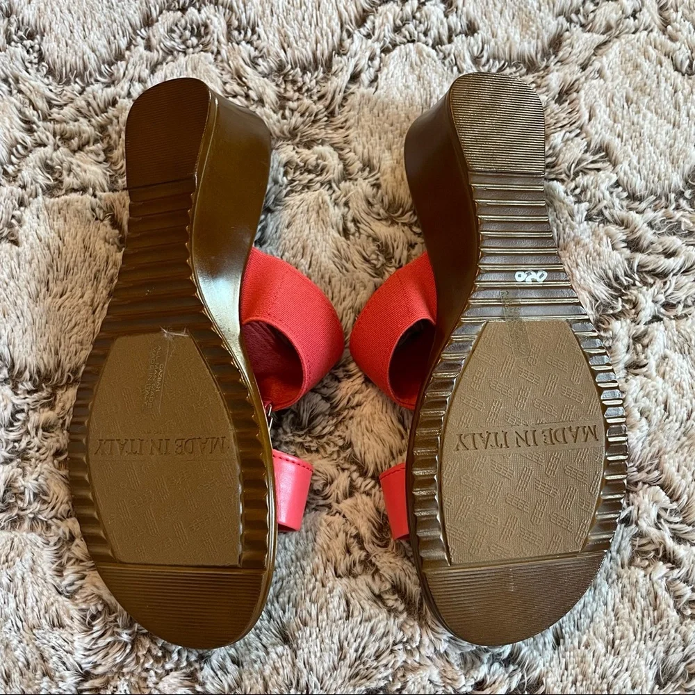 COPY - Coral Italian Shoemakers Made in Italy Strap Wedge Sandals - Picture 5 of 7